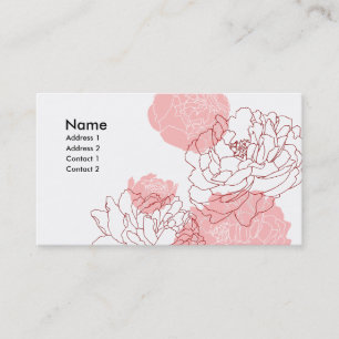 Visite Carte de profil de motif de pivoine