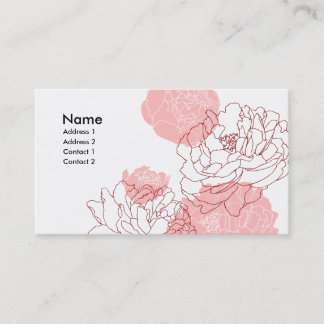 Visite Carte de profil de motif de pivoine