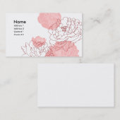 Visite Carte de profil de motif de pivoine (Devant / Derrière)
