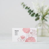 Visite Carte de profil de motif de pivoine (Debout devant)