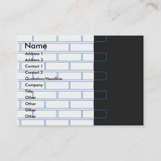 Visite Carte de profil de mur en briques professionnelles (Devant)