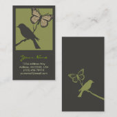 Visite Carte de profil de papillon d'oiseau (vert) (Devant / Derrière)