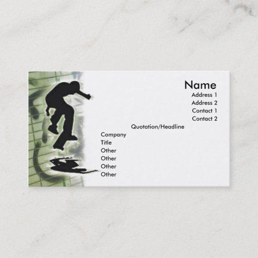Visite Carte de profil de patineur (Devant)