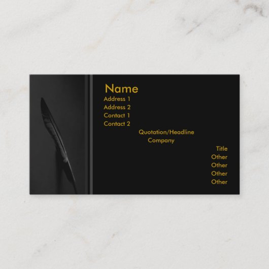 Visite Carte de profil de plume (Devant)