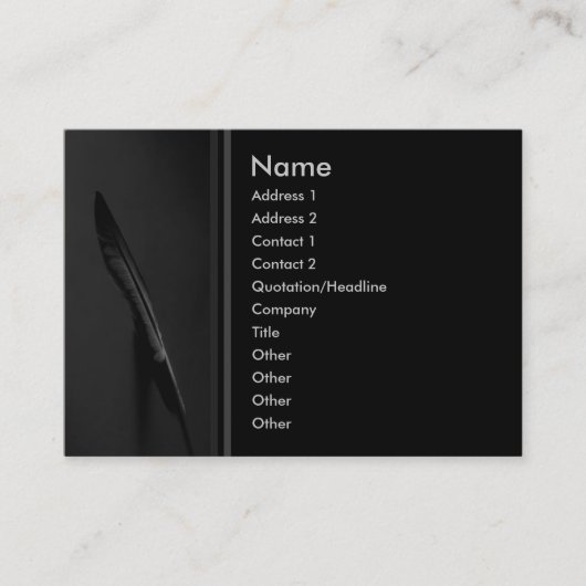 Visite Carte de profil de plume (Devant)