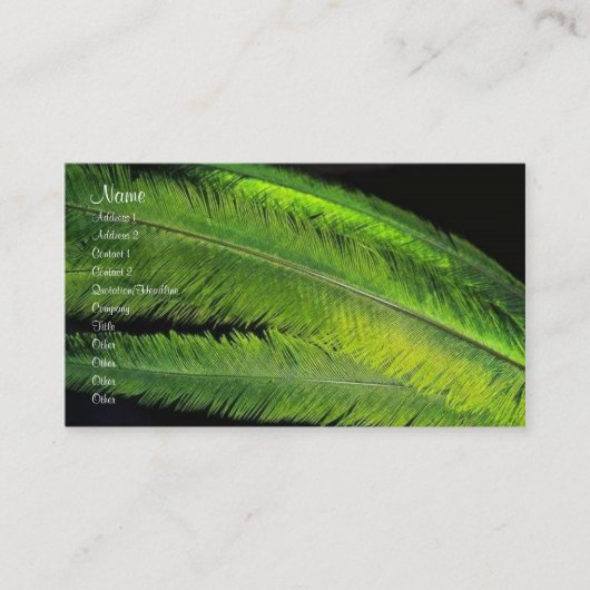 Visite Carte de profil de plumes (Devant)