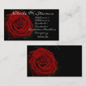 Visite Carte de profil de rose rouge (Devant / Derrière)