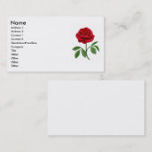 Visite Carte de profil de rose rouge (Devant / Derrière)