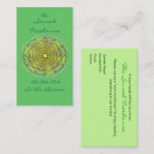 Visite Carte de profil de signet de vert d'art de mandala (Devant / Derrière)