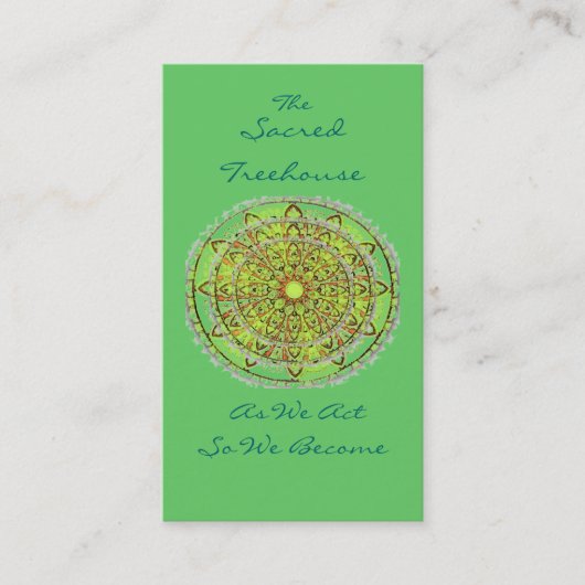 Visite Carte de profil de signet de vert d'art de mandala (Devant)