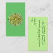 Visite Carte de profil de signet de vert d'art de mandala (Devant / Derrière)