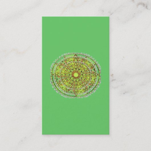Visite Carte de profil de signet de vert d'art de mandala (Devant)
