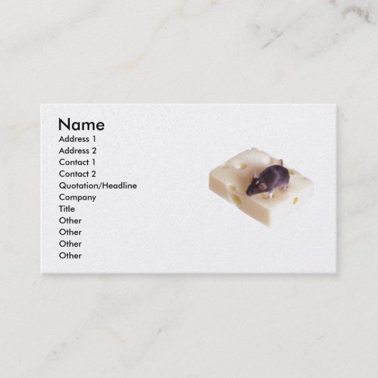 Visite Carte de profil de souris de fromage suisse (Devant)