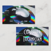 Visite Carte de profil de technicien d'ordinateur (Devant / Derrière)