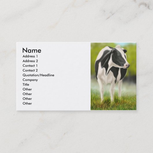 Visite Carte de profil de vache du Holstein (Devant)