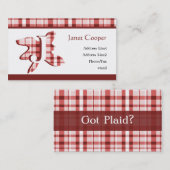 Visite Carte de profil d'éclaboussure de plaid : Rouge de (Devant / Derrière)