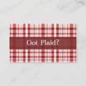 Visite Carte de profil d'éclaboussure de plaid : Rouge de (Dos)