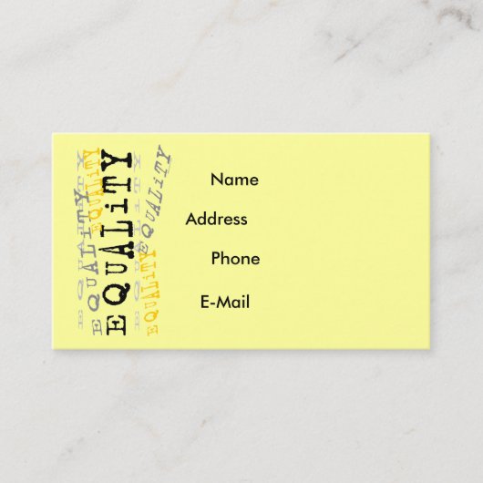 Visite Carte de profil d'égalité (Devant)