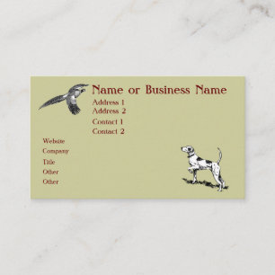 Visite Carte de profil d'entreprise Chasse au chien et au