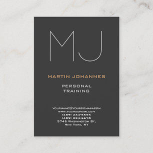 Visite Carte de profil d'entreprise Chubby Monogram Grey 