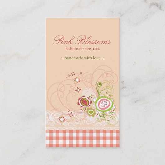 Visite Carte de profil des Blossoms de Pink Whimsical et  (Devant)