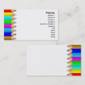 Visite Carte de profil des crayons couleur (Devant / Derrière)
