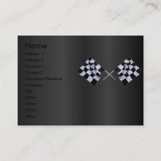 Visite Carte de profil d'indicateur de course (Devant)