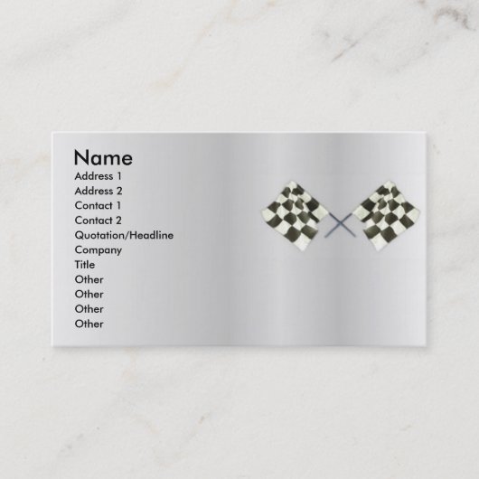 Visite Carte de profil d'indicateur de course (Devant)