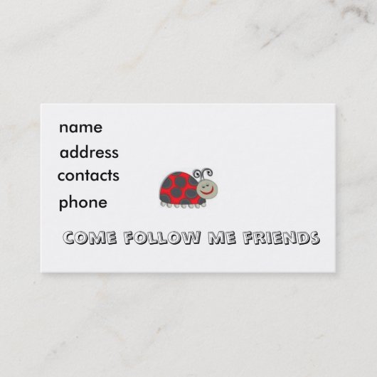 Visite carte de profil d'insecte d'enfants… (Devant)