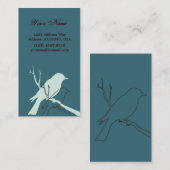 Visite Carte de profil d'oiseau (Aqua) (Devant / Derrière)