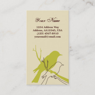 Visite Carte de profil d'oiseau (crème)