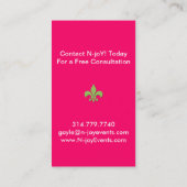 Visite Carte de profil d'organisateur de fleur de lis de (Dos)