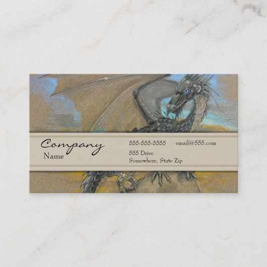 Visite Carte de profil - dragon noir (Devant)