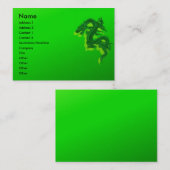Visite Carte de profil Dragon Vert (Devant / Derrière)