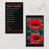 Visite Carte de profil Dramatic Red Tulips (Devant / Derrière)
