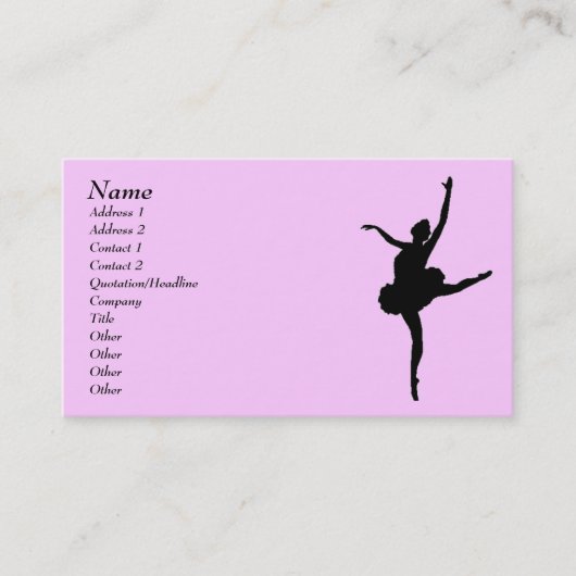 Visite Carte de profil du danseur (Devant)