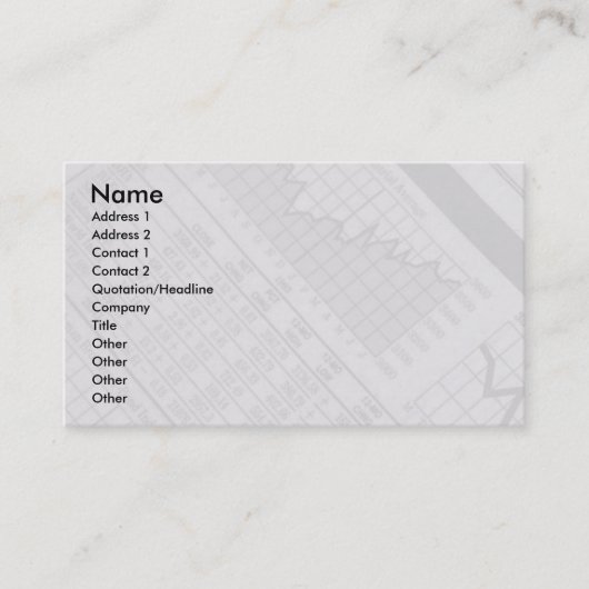 Visite Carte de profil du marché stock (Devant)