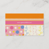 Visite Carte de profil du Motif combiné rose chaud rétro  (Dos)