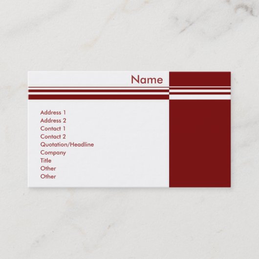 Visite Carte de profil Elegant Stripes (Devant)