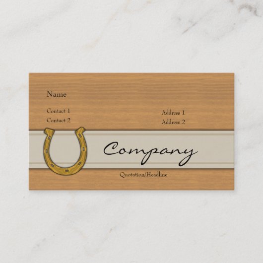 Visite Carte de profil - fer à cheval chanceux (Devant)