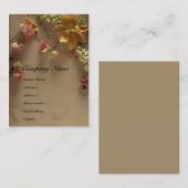 Visite Carte de profil Fleur et Marbre (Devant / Derrière)