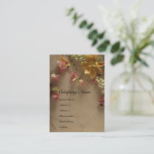 Visite Carte de profil Fleur et Marbre (Debout devant)