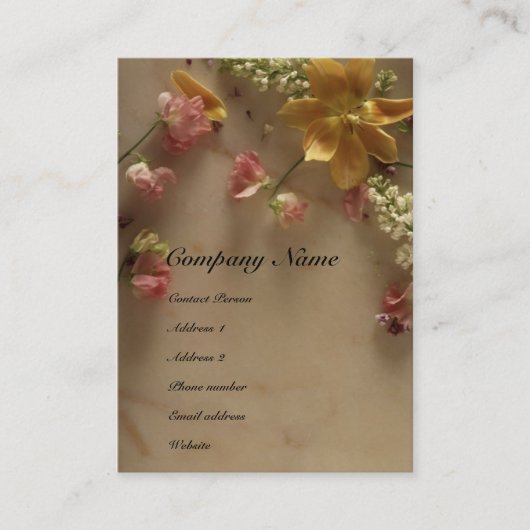 Visite Carte de profil Fleur et Marbre (Devant)