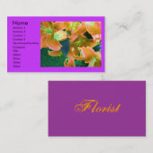 Visite Carte de profil "fleuriste" (Devant / Derrière)