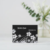 Visite Carte de profil Fleurs de style noir et blanc (Debout devant)
