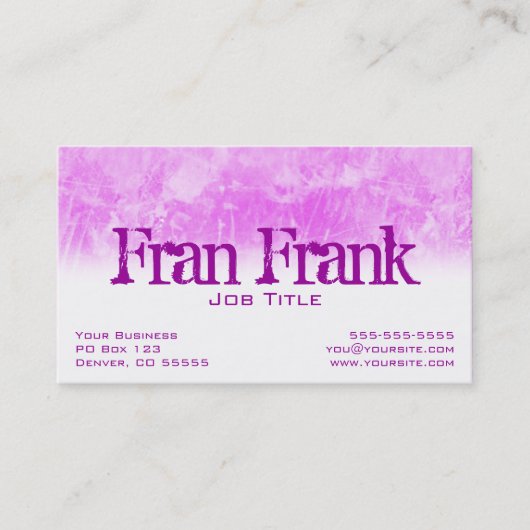 Visite Carte de profil Grunge rose (Devant)