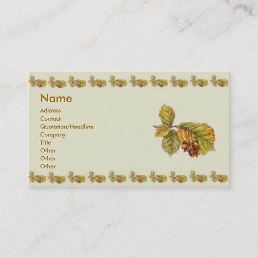 Visite Carte de profil horaire d'automne (Devant)