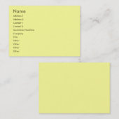 Visite Carte de profil jaune clair (Devant / Derrière)