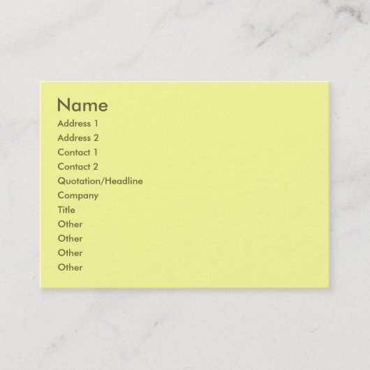 Visite Carte de profil jaune clair (Devant)