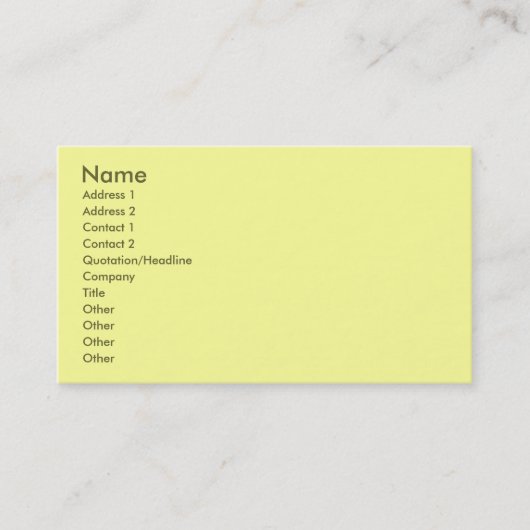 Visite Carte de profil jaune clair (Devant)